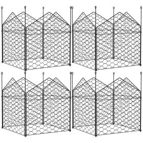 4Pk Black Metal Garden Cloches 12 x 14 Plant Protection Cages Animal Barrier