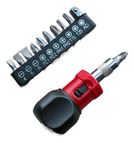 Mini Multifunctional Scraper Screwdriver Set,Reversible Steel Connector With Quick Action And Variety Of Pins, Durable Hand Tool Kit (Option: Red)