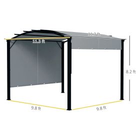 Utdoor Retractable Pergola With Canopy For Backyard, Gray (Option: Gray Black)