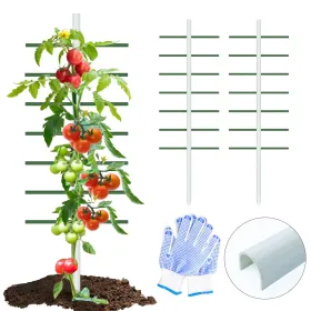 1PC 2FT*7FT White U-shaped Tube Climbing Trellis, Garden Flower Stand, Vegetable Climbing Trellis, Balcony And Garden Plant Climbing Trellis (Option: 2FT7FT)