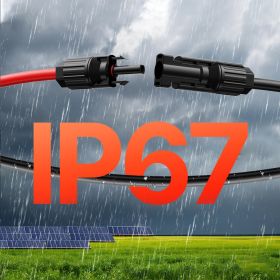 20FT Solar Panel Extension Wire With Female & Male Connectors 10AWG 1 Pair (Option: Multicolor)