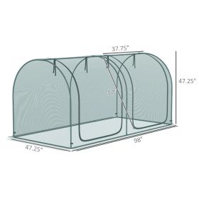 Crop Cage, Plant Protection Tent With Two Zippered Doors, Storage Bag And 4 Ground Stakes, For Garden, Yard, Lawn, Green (Option: Dark Green)