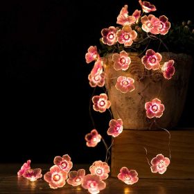 Cherry Blossom LED Lights String Small Fairy Lights Easter Halloween Wedding Scene Holiday Party Mall Modeling Holiday Decorative Lights Bedroom (size: 9.9ft/30LED)