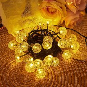 39ft 100 Big Bulb Solar Crystal Ball; Bubble Light String; 1inch Waterproof Solar Outdoor Light Strip; 8 Lighting Modes; Solar Light String For G (Color: Warm Light, size: 39 feet 100 lights)