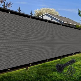Artpuch Privacy Fence Screen Dark Grey Customized Outdoor Mesh Panels for Backyard, Balcony,Patio,Construction Site with Zip Ties (Color: Dark Grey, size: 3x173 ft)