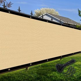 Artpuch Privacy Fence Screen Sand Customized Outdoor Mesh Panels for Backyard, Balcony,Patio,Construction Site with Zip Ties (Color: Sand, size: 5x13 ft)