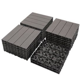 Wood Plastic Composite Deck Tiles Set of 20, Sustainable Composite Decking Resist Rust, Water, Weather, Easy to DIY & Maintain, Ideal for Patios (Color: Light gray)