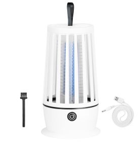 Rechargeable Mosquito Killer Lamp Bug Zapper with Night Light Strap Mosquito Catcher with Max 1615Square Feet Range UV Light for Indoor Outdoor (Color: BLACK)
