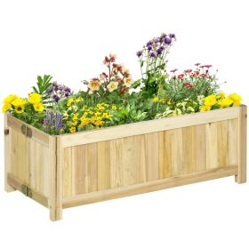 Foldable Raised Garden Bed, Wooden Planter Box, Herb Garden Planter With Drainage Holes, For Backyard, Patio To Grow Vegetables, Herbs, And Flowe (Option: Natural Wood)