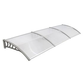 Window Awning Door Canopy 120x38inch, Polycarbonate Cover Front Door Outdoor Patio Awning Canopy UV Rain Snow Sunlight Protection Hollow Sheet, C (Option: Grey)